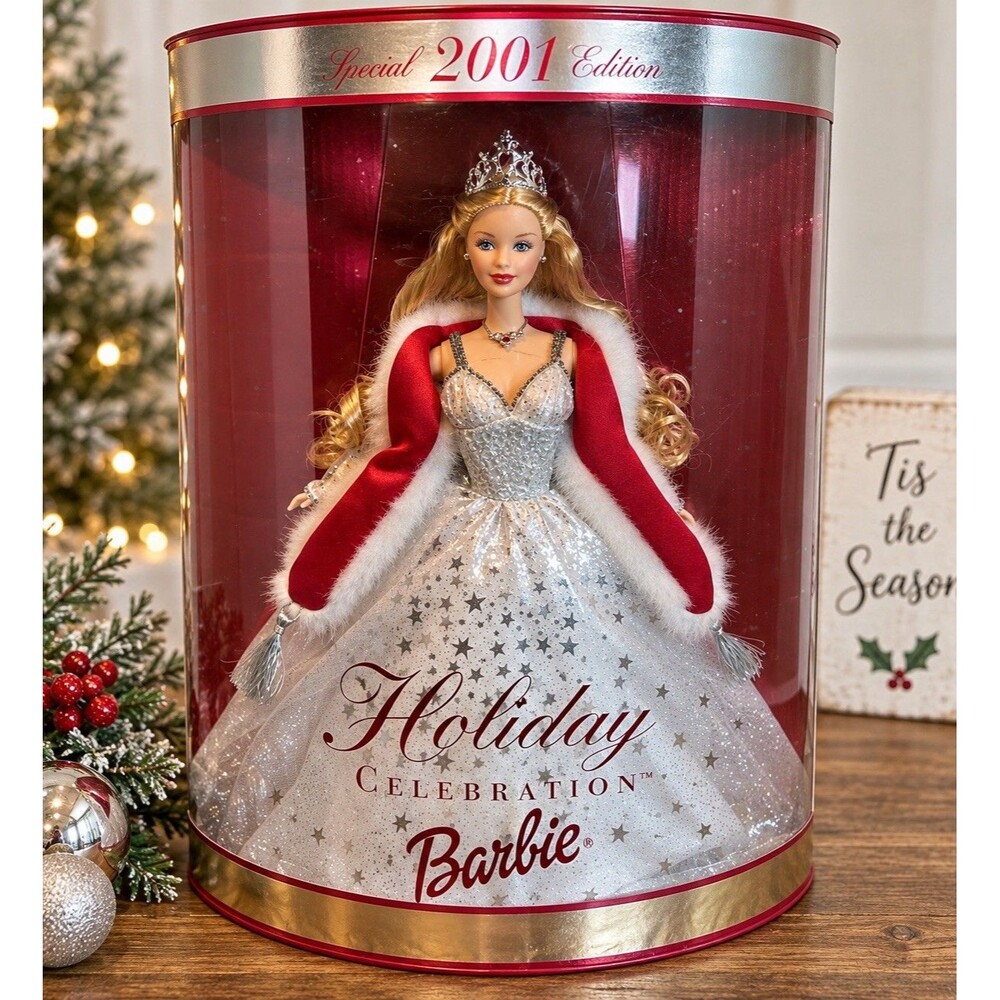 Mattel Holiday Celebration Barbie 2001 Special Edition NRFB Doll in Box Hallmark
